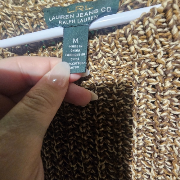 Ralph Lauren Brown Knit Sweater Size Medium EUC PTP 20 - Picture 2 of 4